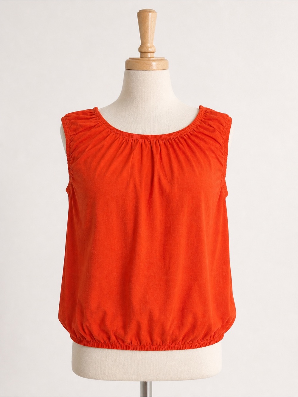 Madewell women’s Bubble Tee cotton linen orange red  bright flame Size M NWT